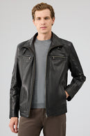 Mateo Men's Black Leather Jacket | Derimod