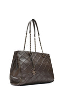 Women's Brown Long Strap Printed Shoulder Bag | Derimod