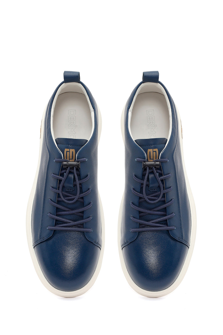 Erkek Lacivert Deri Sneaker
