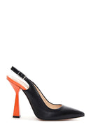 Women's Black Leather Heeled Shoes | Derimod