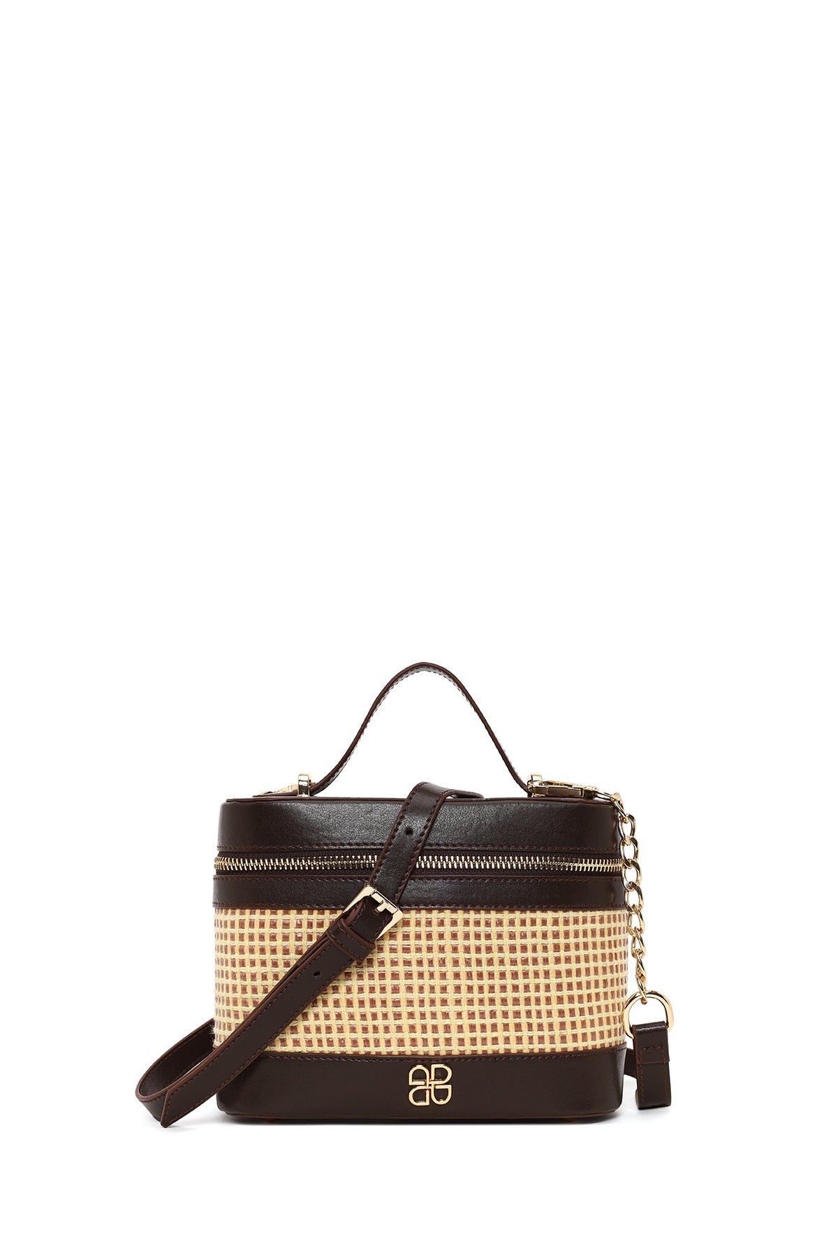 Woman Brown Long-Strap Printed Mini Box Crossbody Bag 26SBD230514 | Derimod