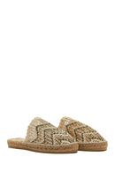 Women's Beige Straw Slippers | Derimod