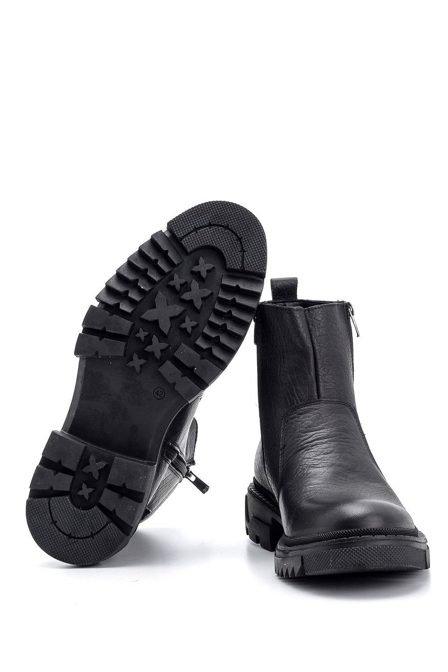 Men's Zippered Leather Boots
