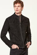 Neymar Men's Black Suede Leather Jacket | Derimod