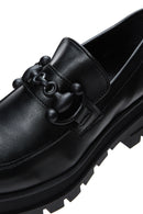 Women's Black Thick Soled Masculine Loafer | Derimod