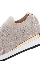 Derimod Zero Women's Beige Thick Soled Stone Sneaker | Derimod