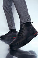 Men's Black Leather Sneaker | Derimod