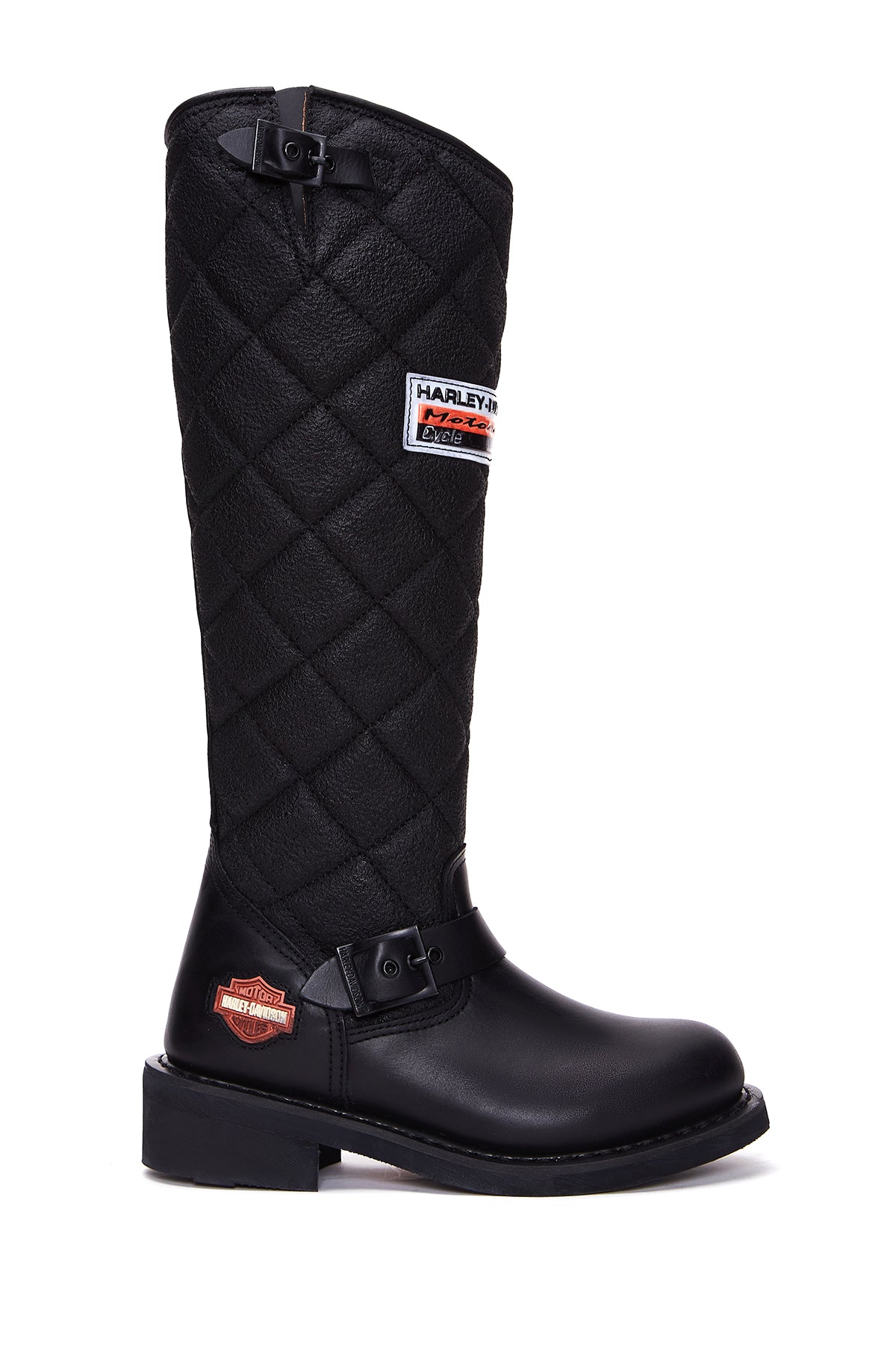 Harley Davidson Women's Black Laconia Hi Zipper Leather Boots 025G100074 | Derimod