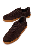 Erkek Kahverengi Bağcıklı Süet Deri Sneaker | Derimod