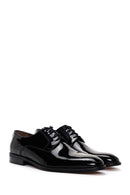 Men's Black Laced Patent Leather Classic Shoes | Derimod