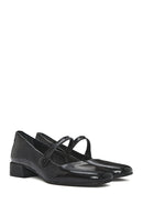 Women's Black Low Heel Patent Leather Ballerinas | Derimod