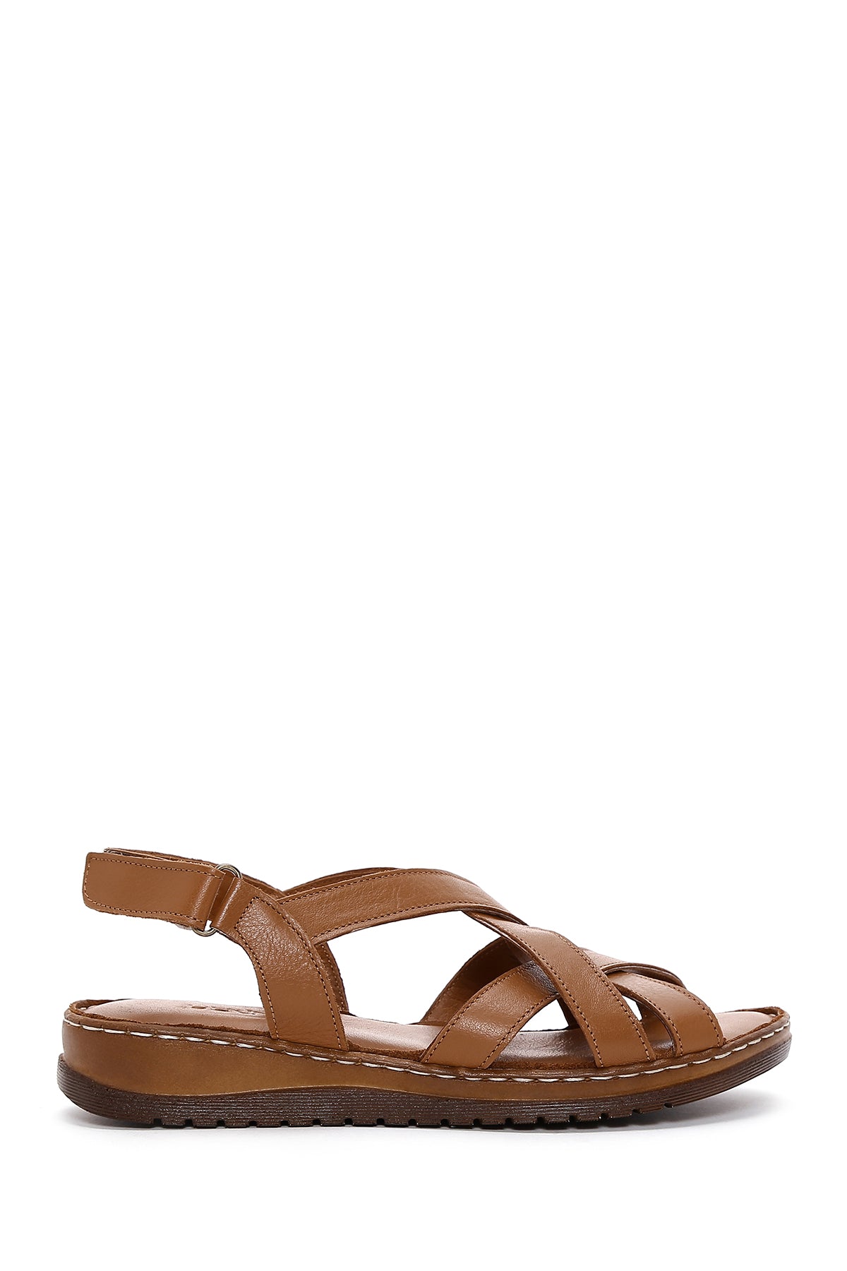 Women's Tan Leather Comfort Sandals 23SFD340118 | Derimod