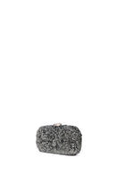 Woman Silver Chain Strap Sequin Mini Box Evening Bag | Derimod