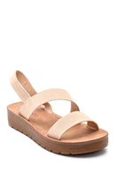 Women's Beige Casual Flat Sandals | Derimod