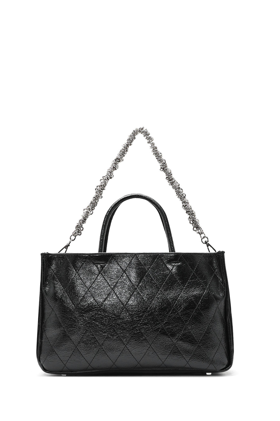 Women's Black Chain Strap Printed Handbag