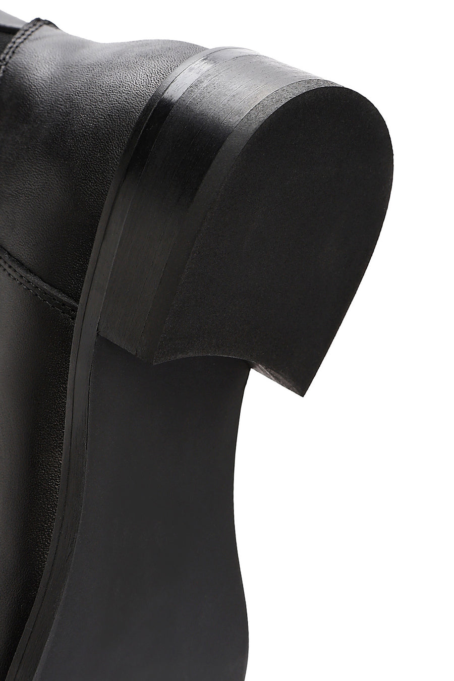 Women's Black Zippered Leather Boots