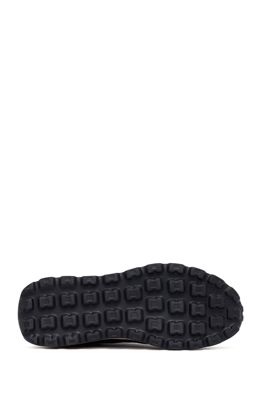 Men's Black Lace-Up Thick Sole Leather Sneakers
