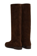 Women's Brown Suede Leather Boot | Derimod