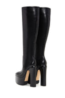 Women's Black Leather Platform Heeled Boots | Derimod