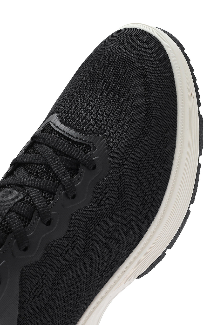 Men's Black Lace-Up Thick Sole Sneaker