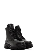 Women's Black Zippered Leather Boots | Derimod