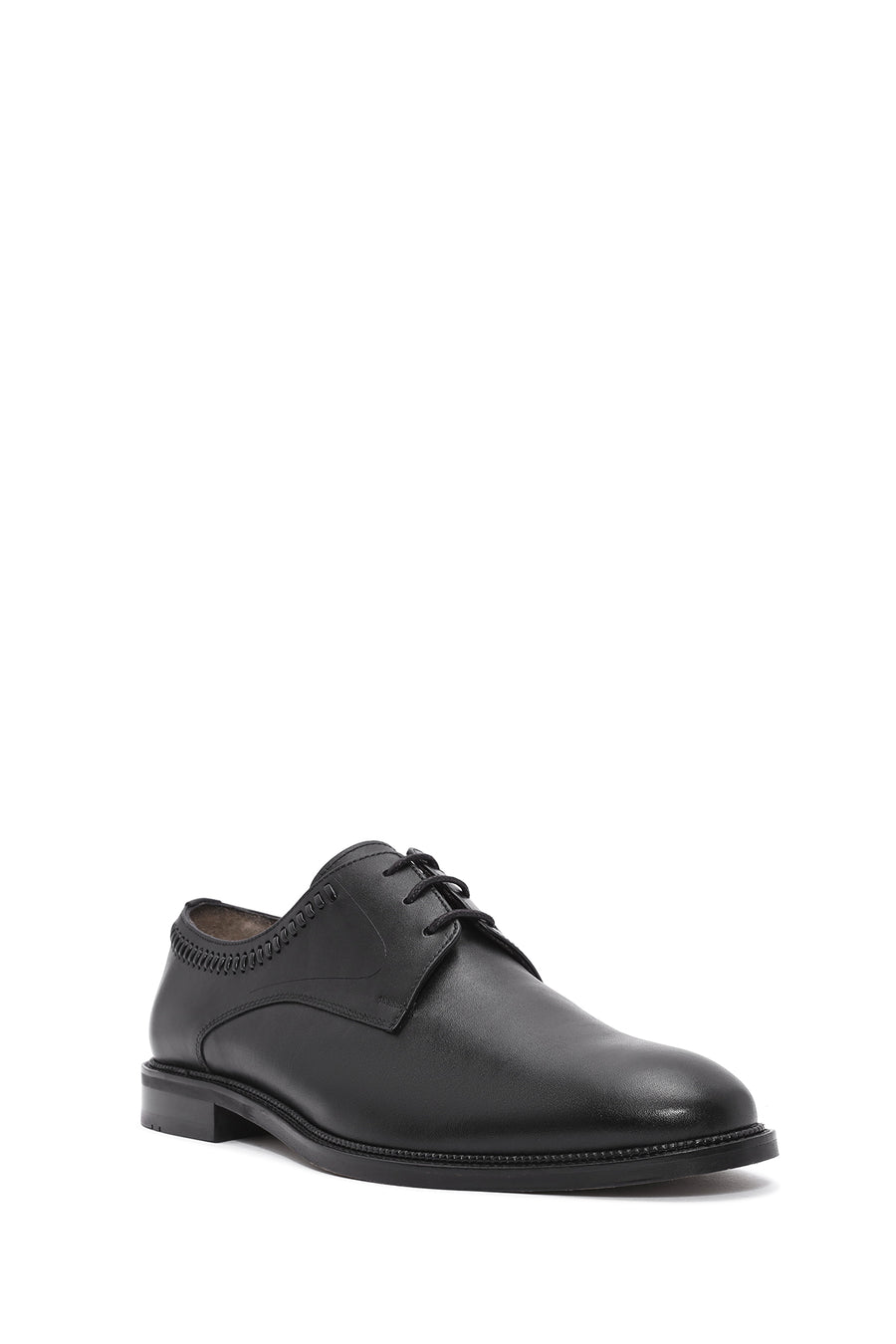 Men's Black Laced Leather Classic Shoes