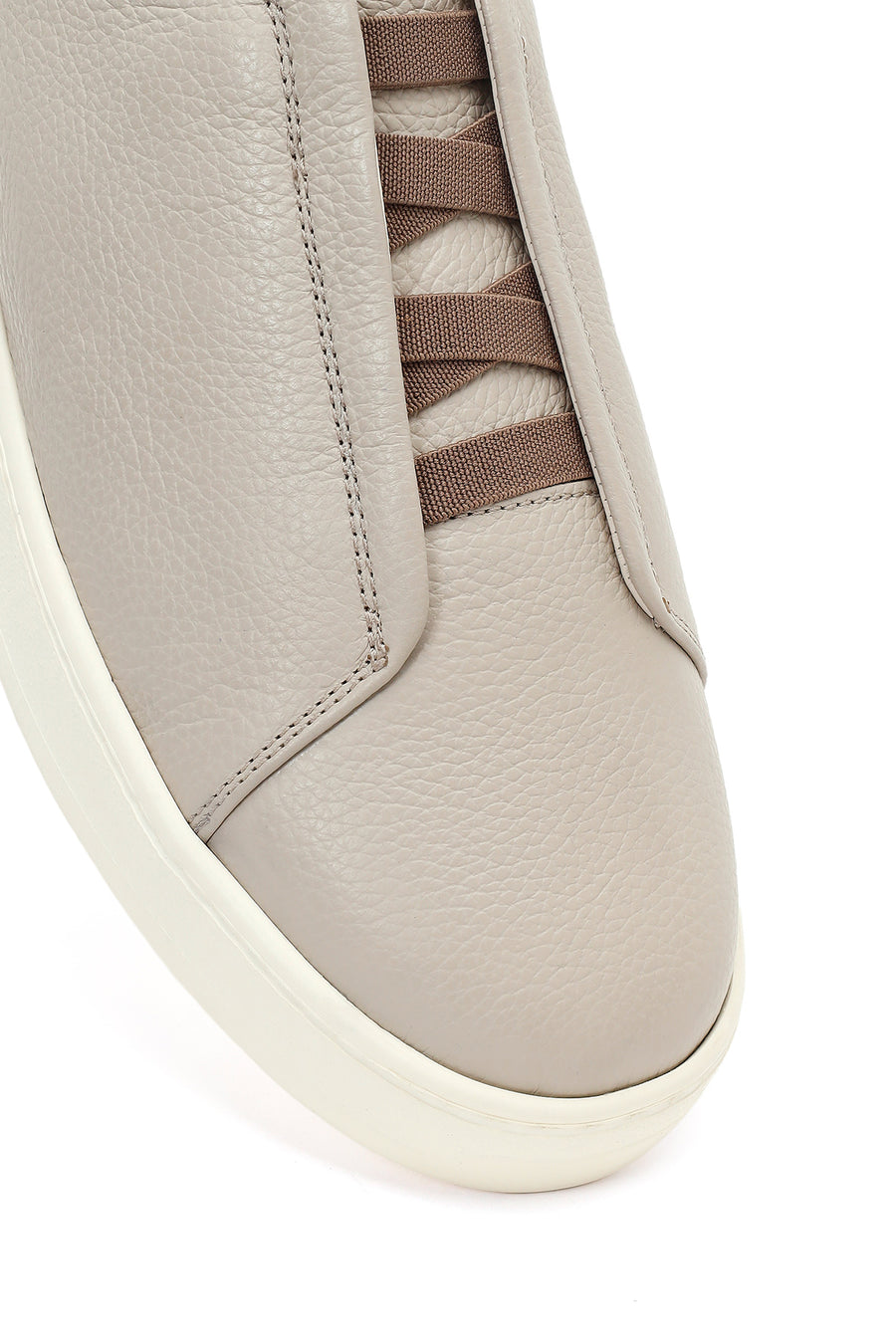 Men's Light Grey Leather Sneakers