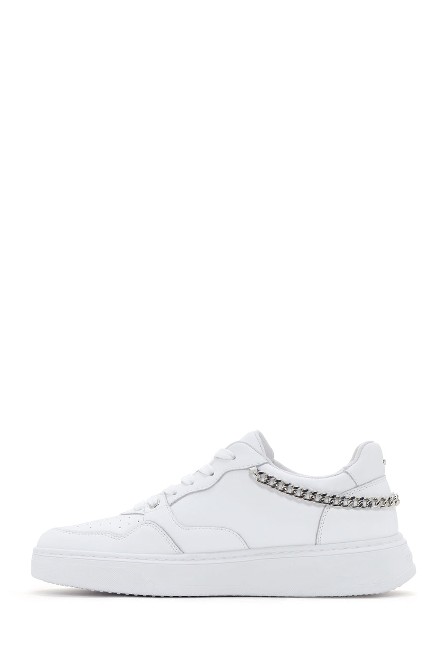 Alberto Guardiani Kadın Beyaz Zincirli Deri Sneaker
