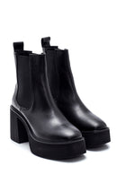 Women's Leather Platform Heeled Boots | Derimod