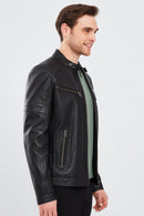 Paul Men's Black Leather Coat | Derimod