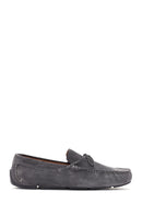 Men's Gray Suede Leather Loafer | Derimod