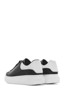 Men's Black Lace-up Thick-Sole Leather Sneaker | Derimod