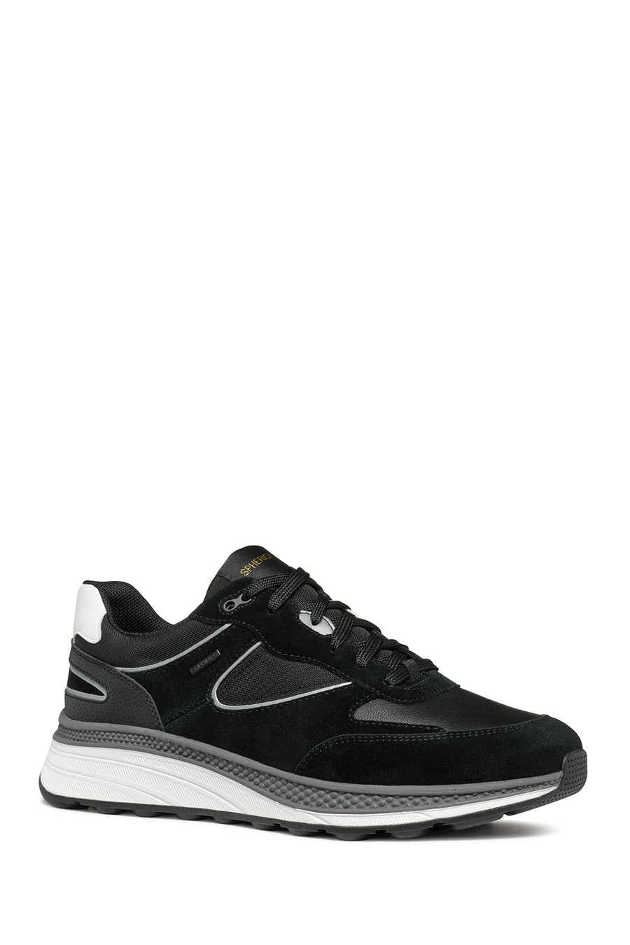 Geox Erkek Siyah U Spherica Actif X1 Bağcıklı Waterproof Deri Sneaker