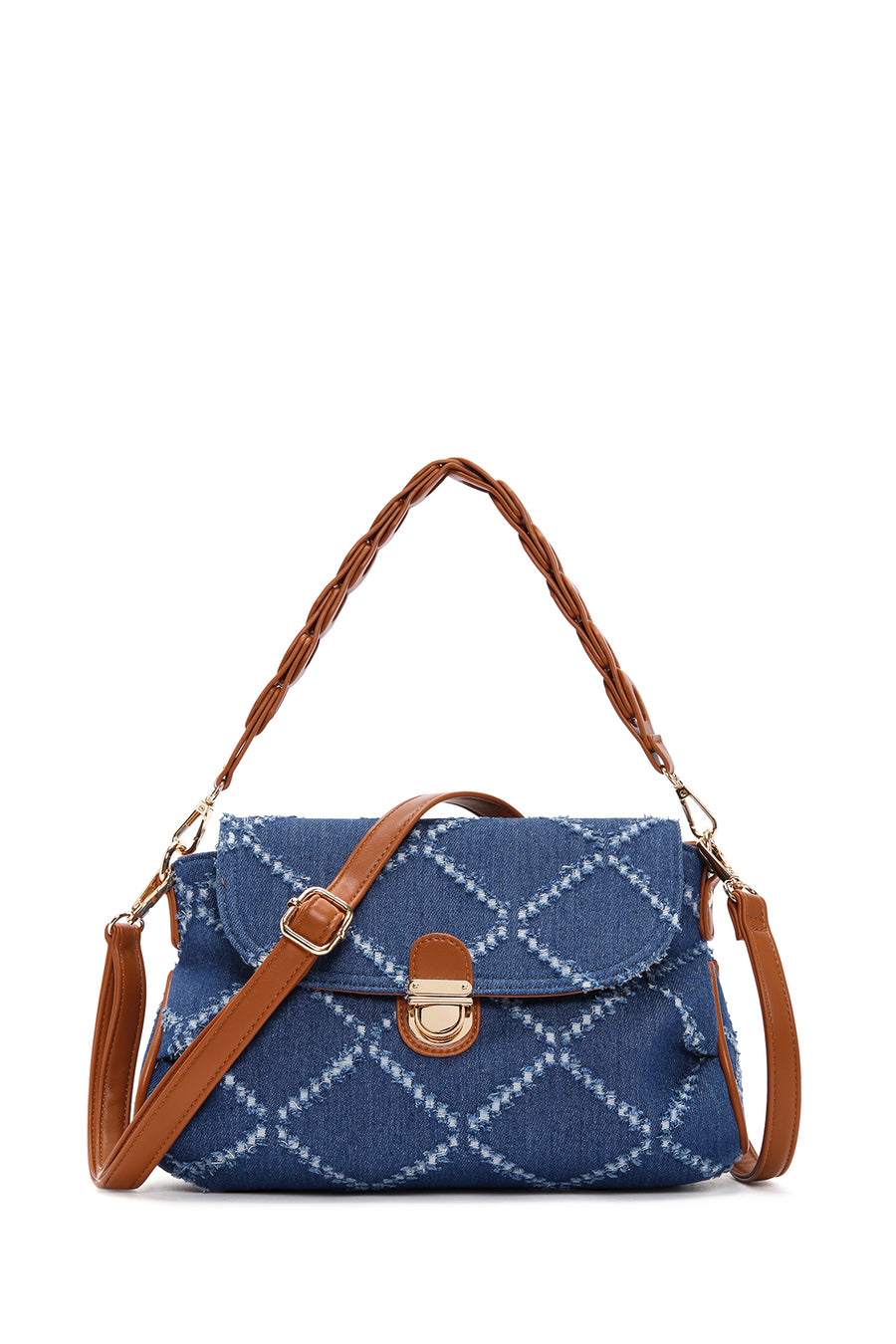 Women's Blue Long Strap Jean Fabric Shoulder Bag 24SBD26316F | Derimod