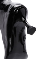 Women's Black Patent Leather Thin Heeled Boots | Derimod