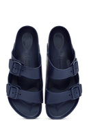 Birkenstock Men's Navy Blue Arizona Eva Double Buckle Slippers | Derimod