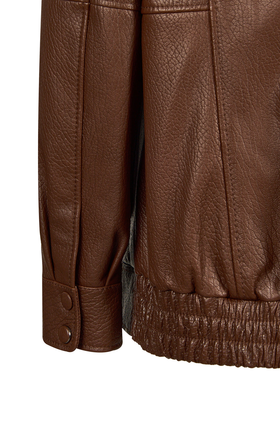 Carmen Woman Brown Fur Collar Leather Coat