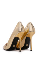 Women's Gold Heeled Patent Leather Stiletto | Derimod