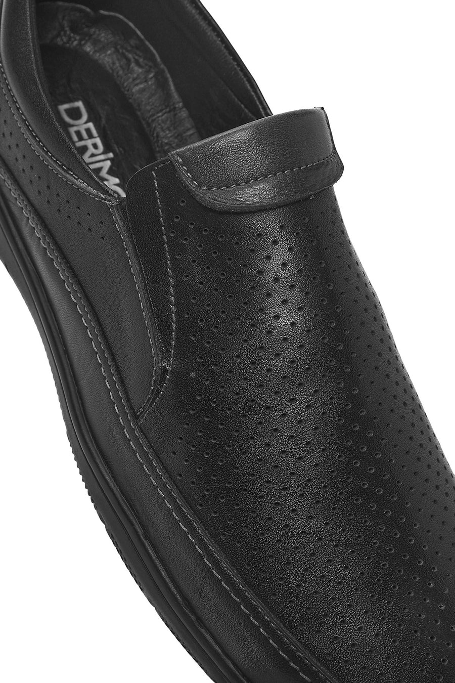 Men's Black Leather Casual Loafer