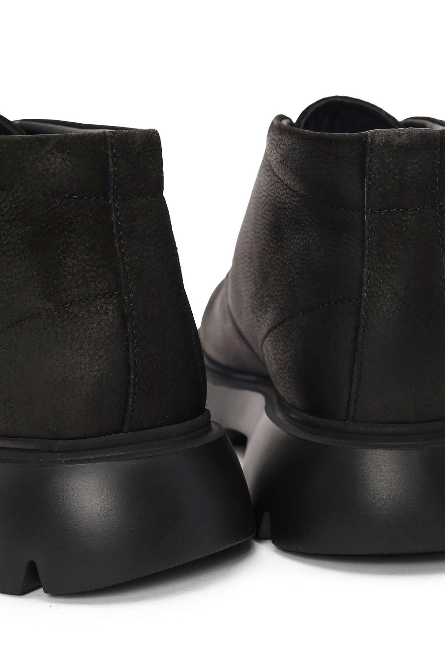 Male Black Lace-up Nubuck Leather Casual Boots