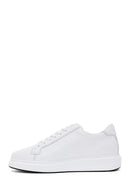 Erkek Beyaz Bağcıklı Kalın Tabanlı Deri Sneaker | Derimod