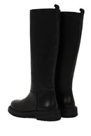 Women's Black Thick Soled Leather Boots | Derimod