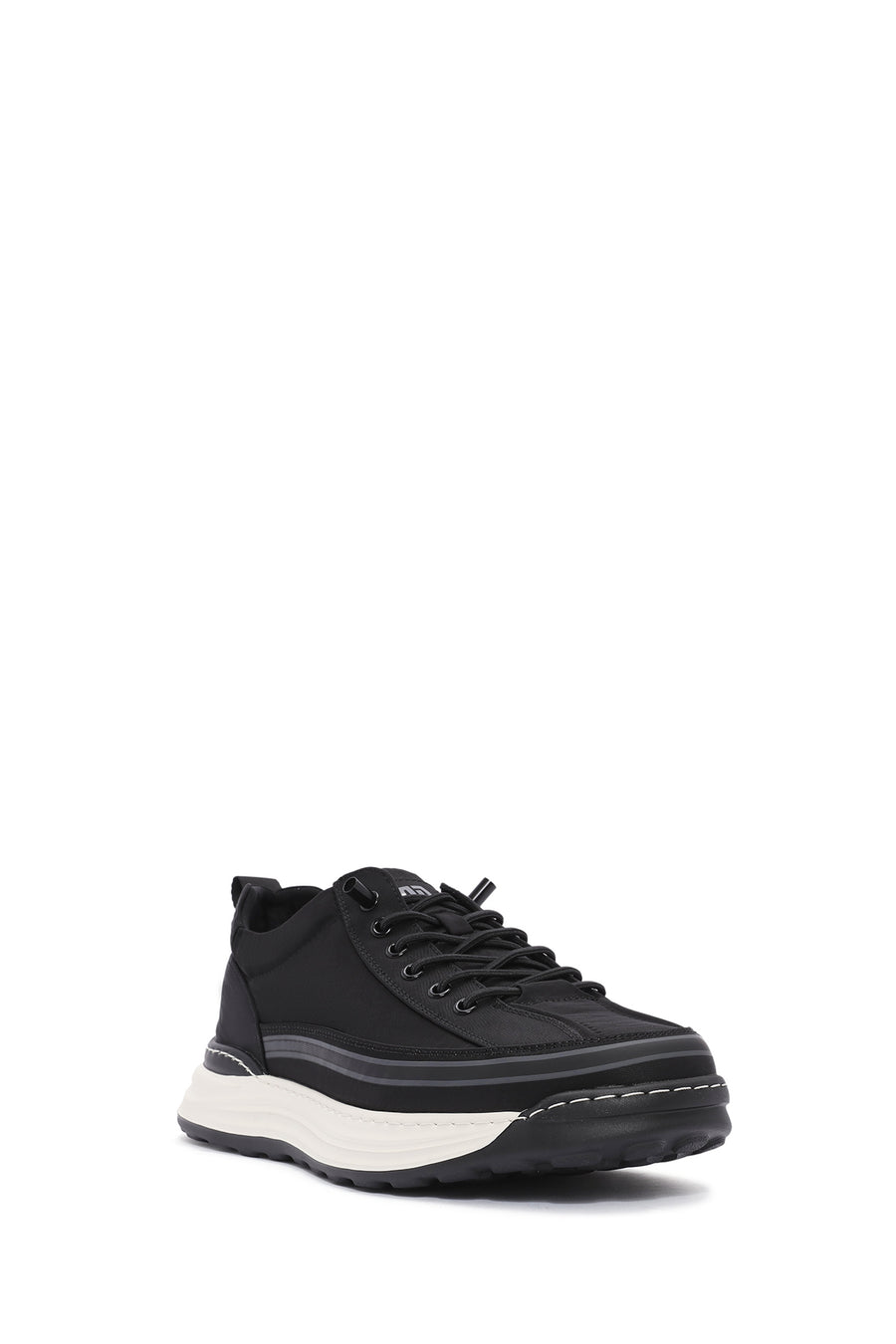 Male Black Lace-up Fabric Sneaker