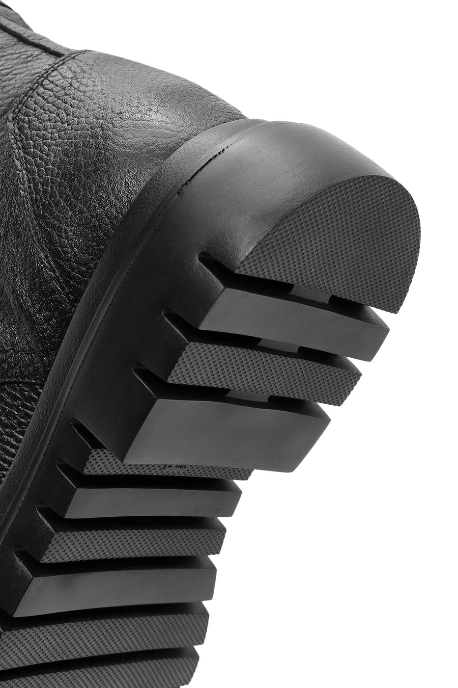 Men's Black Lace-Up Leather Combat Boots