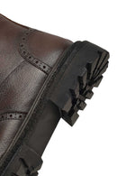 Men's Brown Zipper Leather Boot | Derimod
