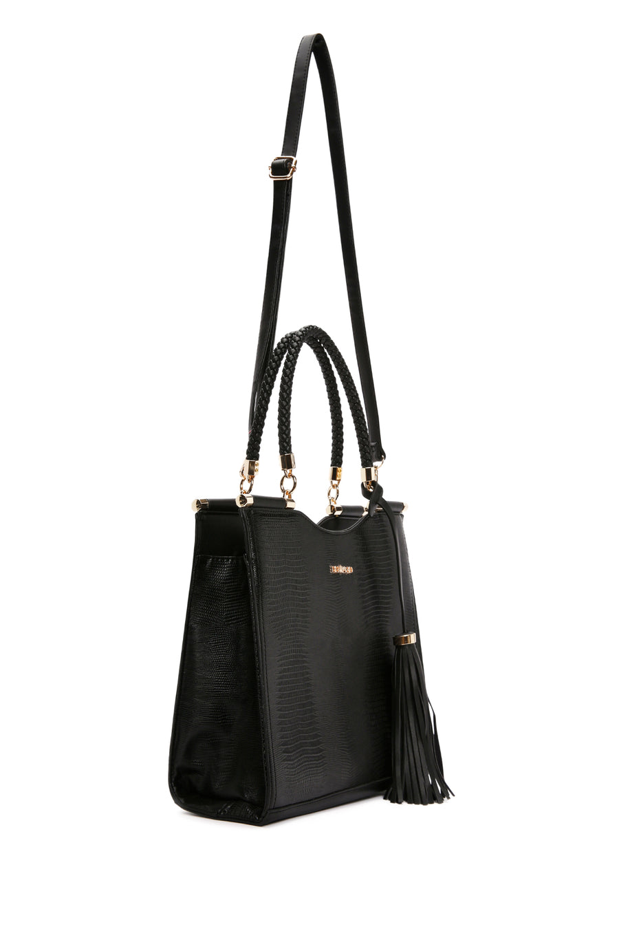 Women's Black Printed Long Strap Shoulder Bag