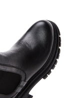 Women's Black Leather Chelsea Boots | Derimod