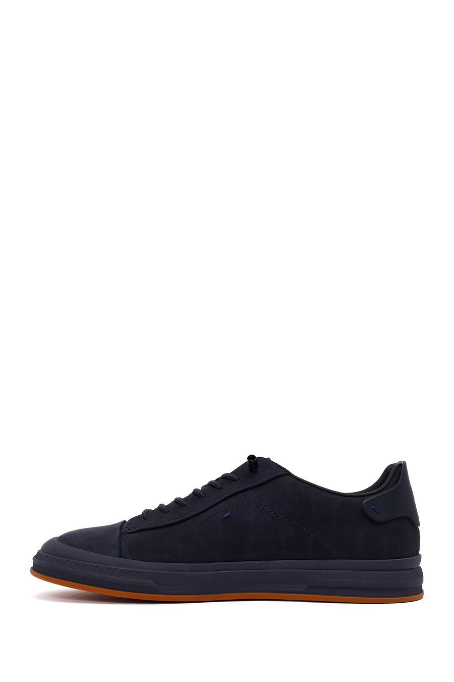 Erkek Lacivert Bağcıklı Nubuk Deri Sneaker