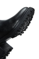 Women's Black Leather Zippered Heeled Classic Boots | Derimod