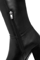 Women's Black Thick Heeled Zippered Boots | Derimod